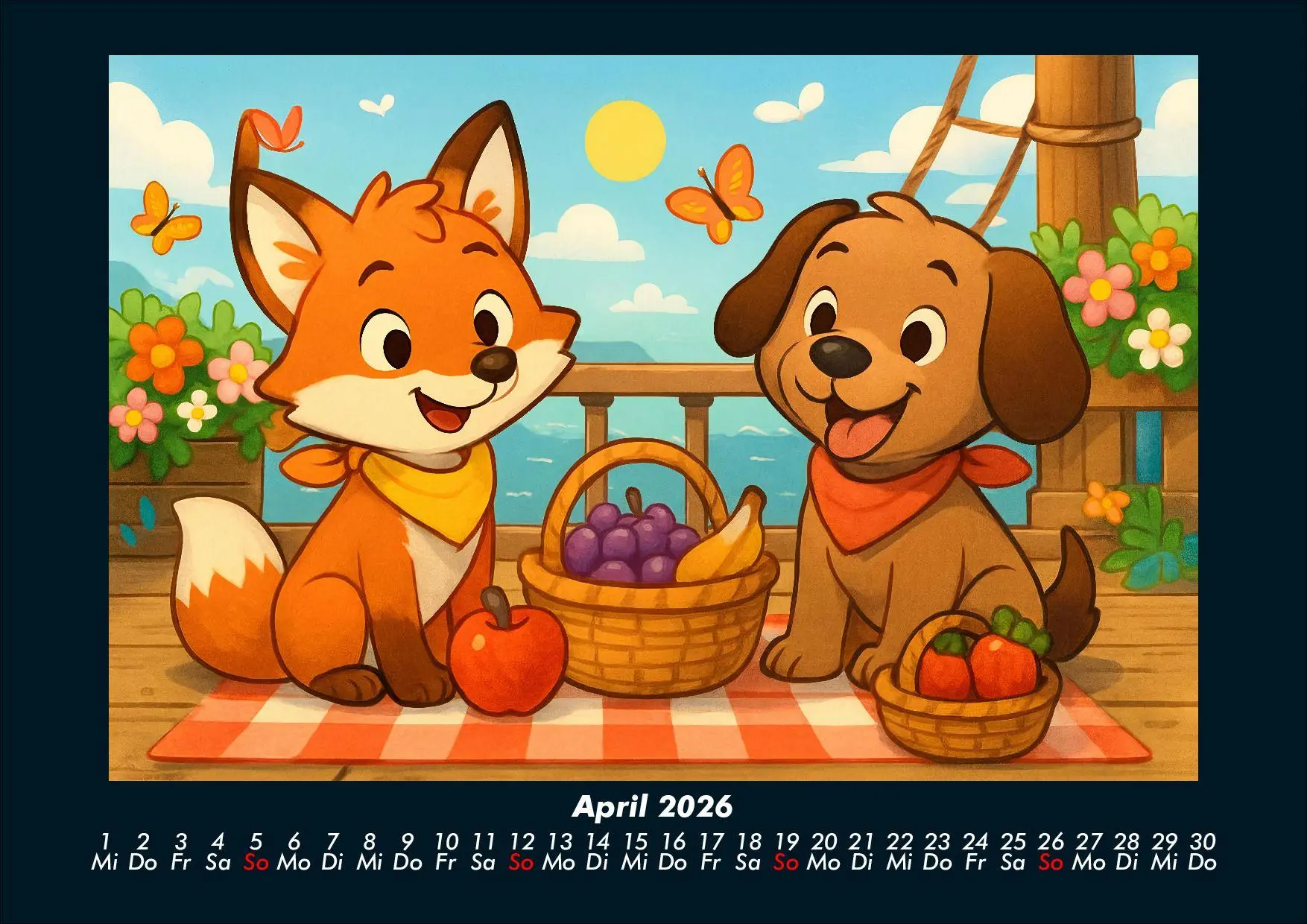Bild: 9783695419319 | Finn &amp; Wuff auf Kreuzfahrt 2026 Fotokalender DIN A4 | Heber (u. a.)