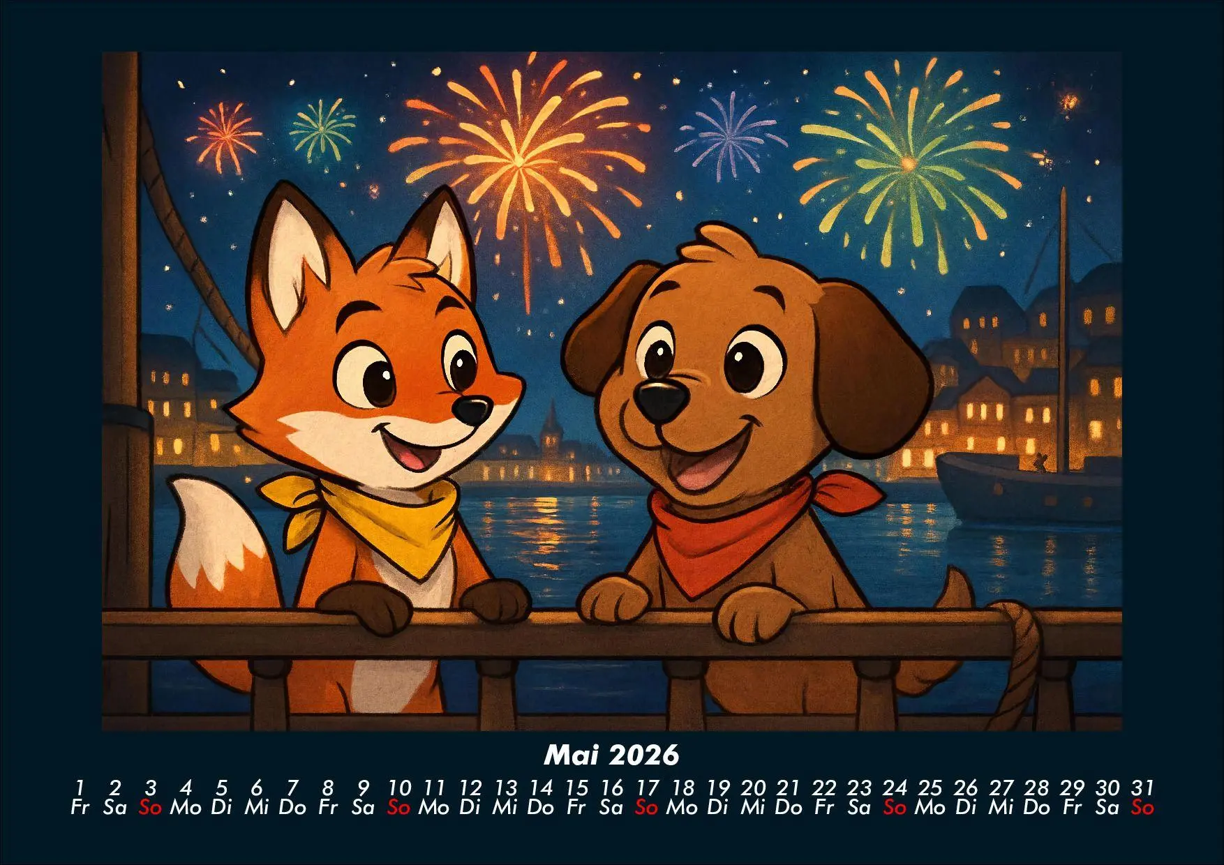 Bild: 9783695419319 | Finn &amp; Wuff auf Kreuzfahrt 2026 Fotokalender DIN A4 | Heber (u. a.)
