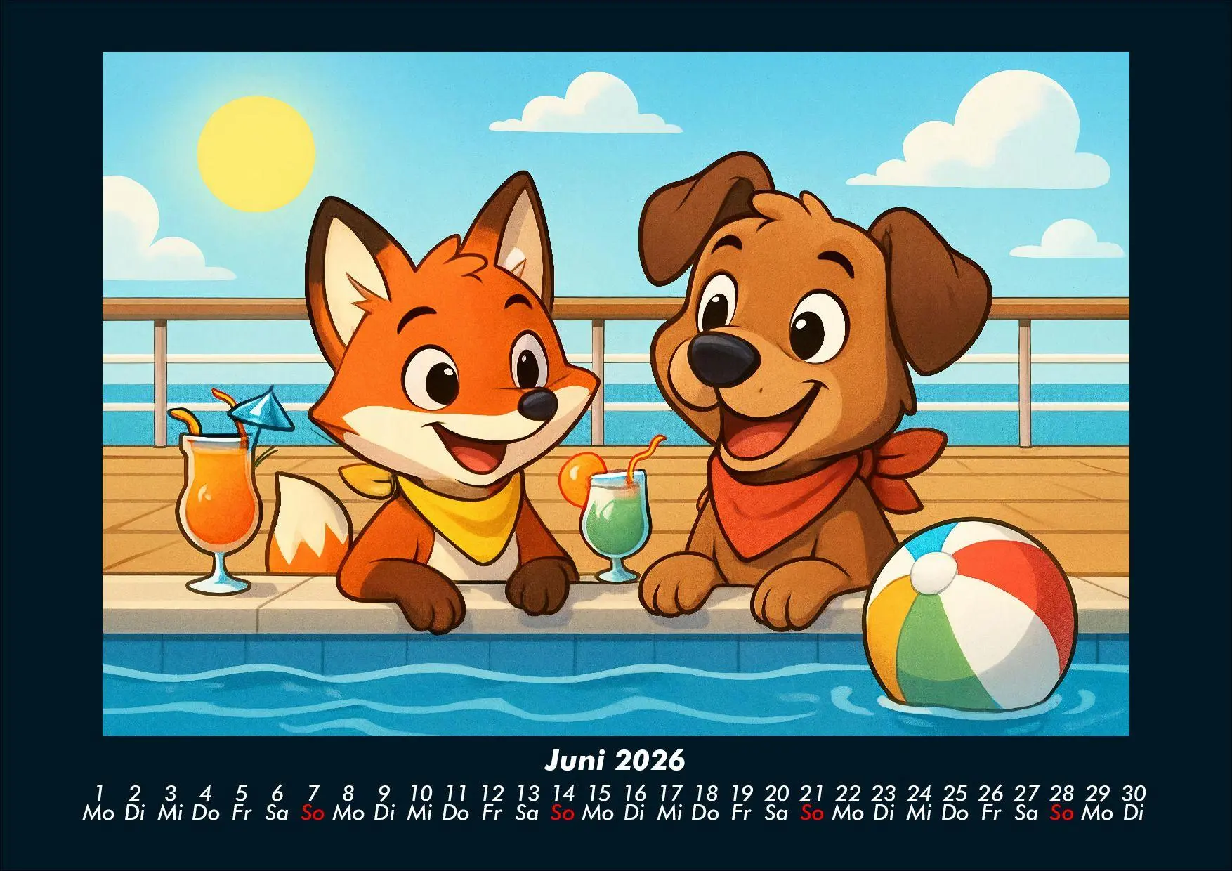 Bild: 9783695419319 | Finn &amp; Wuff auf Kreuzfahrt 2026 Fotokalender DIN A4 | Heber (u. a.)