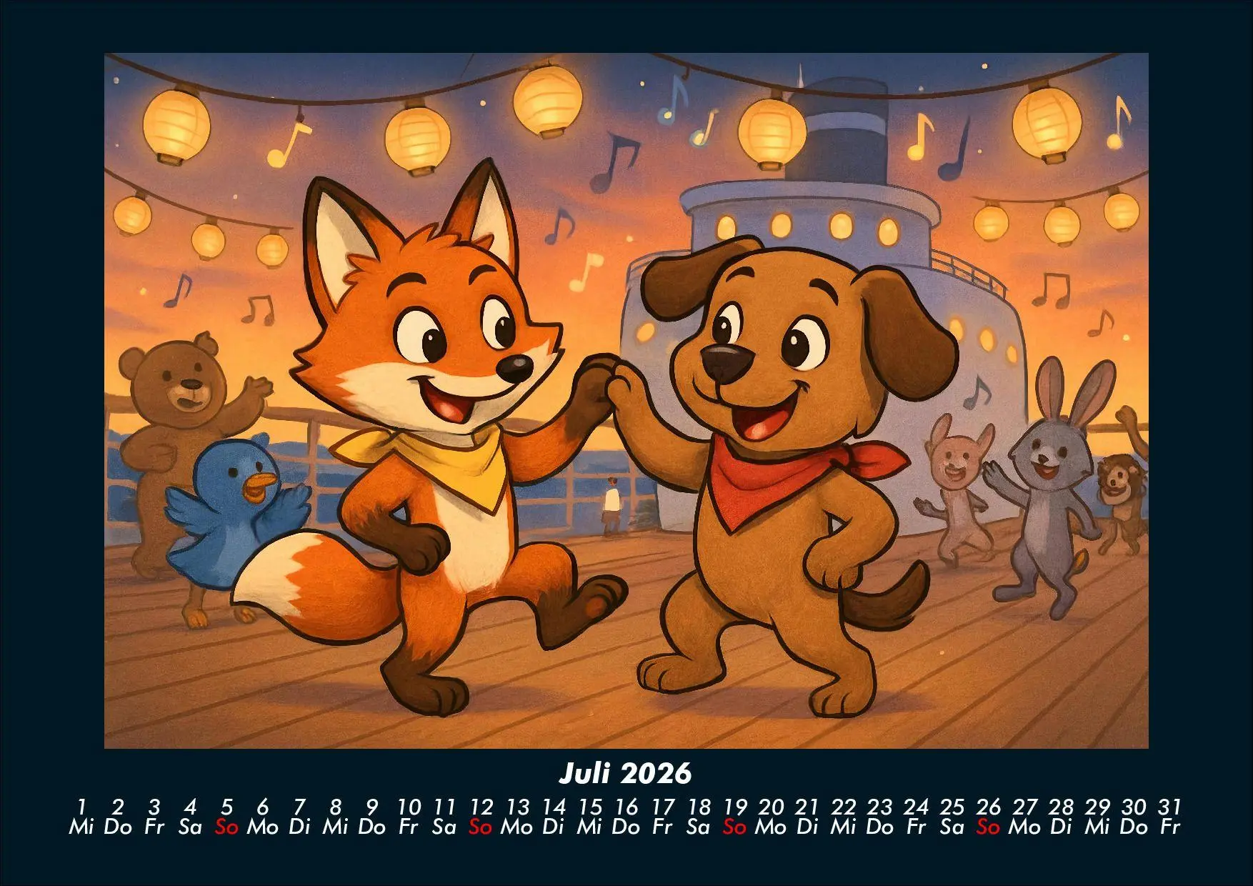Bild: 9783695419319 | Finn &amp; Wuff auf Kreuzfahrt 2026 Fotokalender DIN A4 | Heber (u. a.)