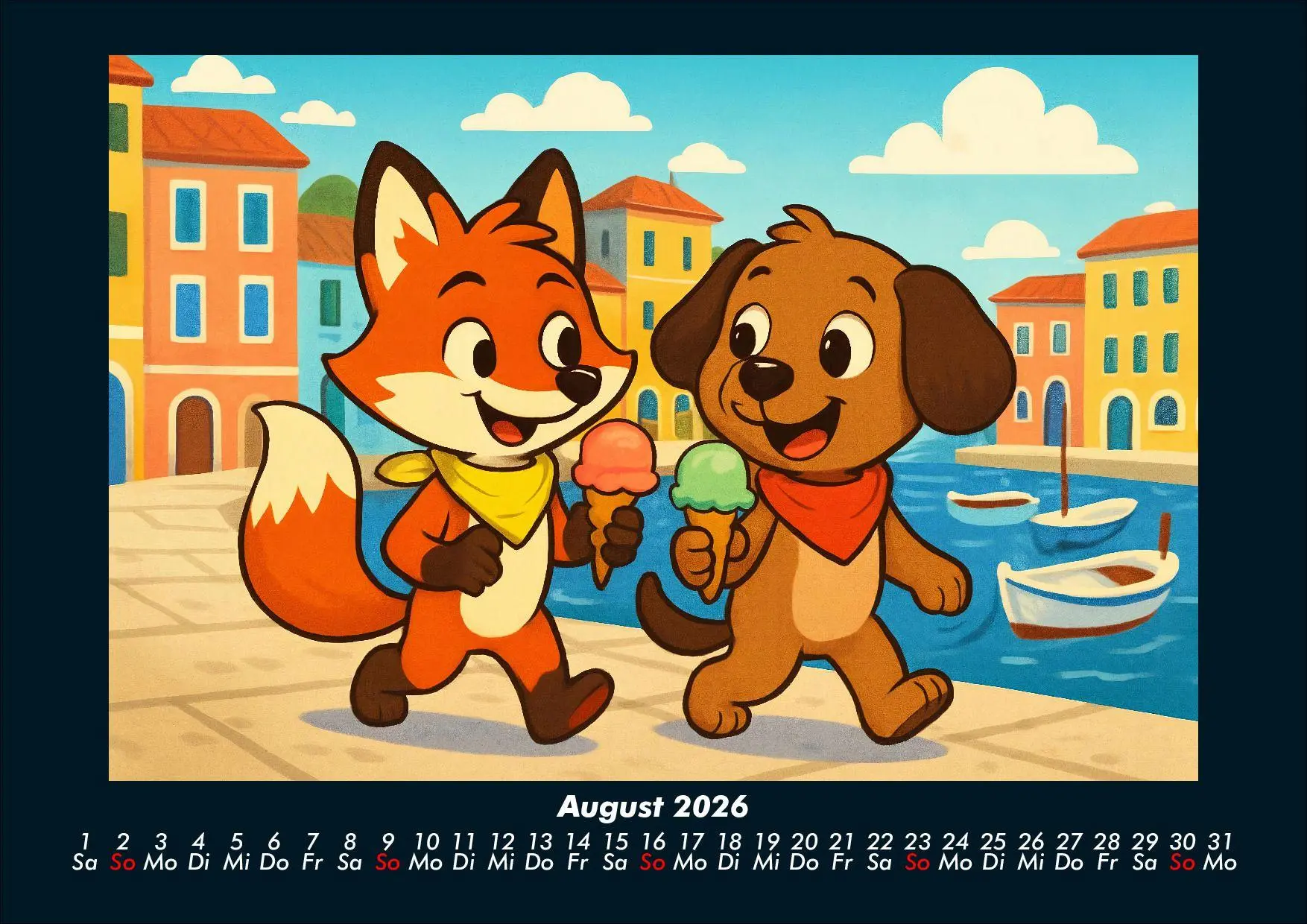 Bild: 9783695419319 | Finn &amp; Wuff auf Kreuzfahrt 2026 Fotokalender DIN A4 | Heber (u. a.)