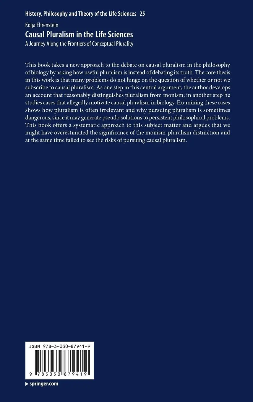 Rückseite: 9783030879419 | Causal Pluralism in the Life Sciences | Kolja Ehrenstein | Buch | xii