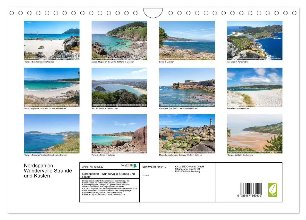 Bild: 9783457669419 | Nordspanien - Wundervolle Strände und Küsten (Wandkalender 2026 DIN...