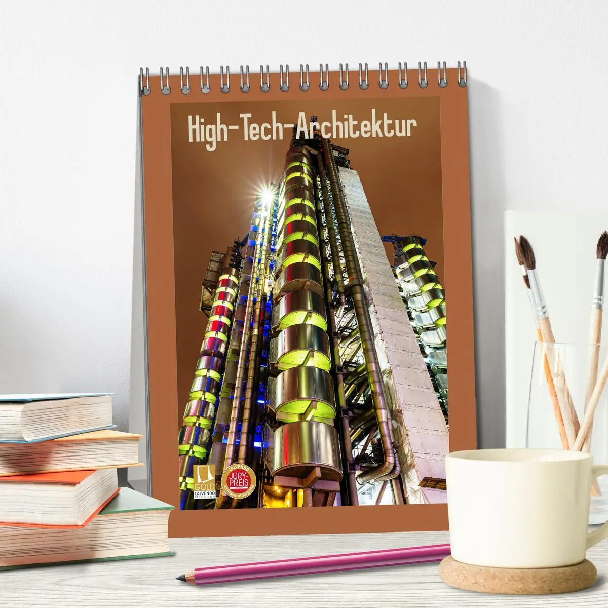 Bild: 9783516379419 | High-Tech-Architektur (Tischkalender 2026 DIN A5 hoch), CALVENDO...