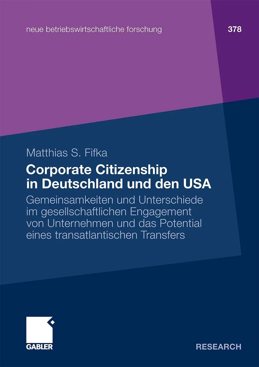 Cover: 9783834929419 | Corporate Citizenship in Deutschland und den USA | Matthias Fifka
