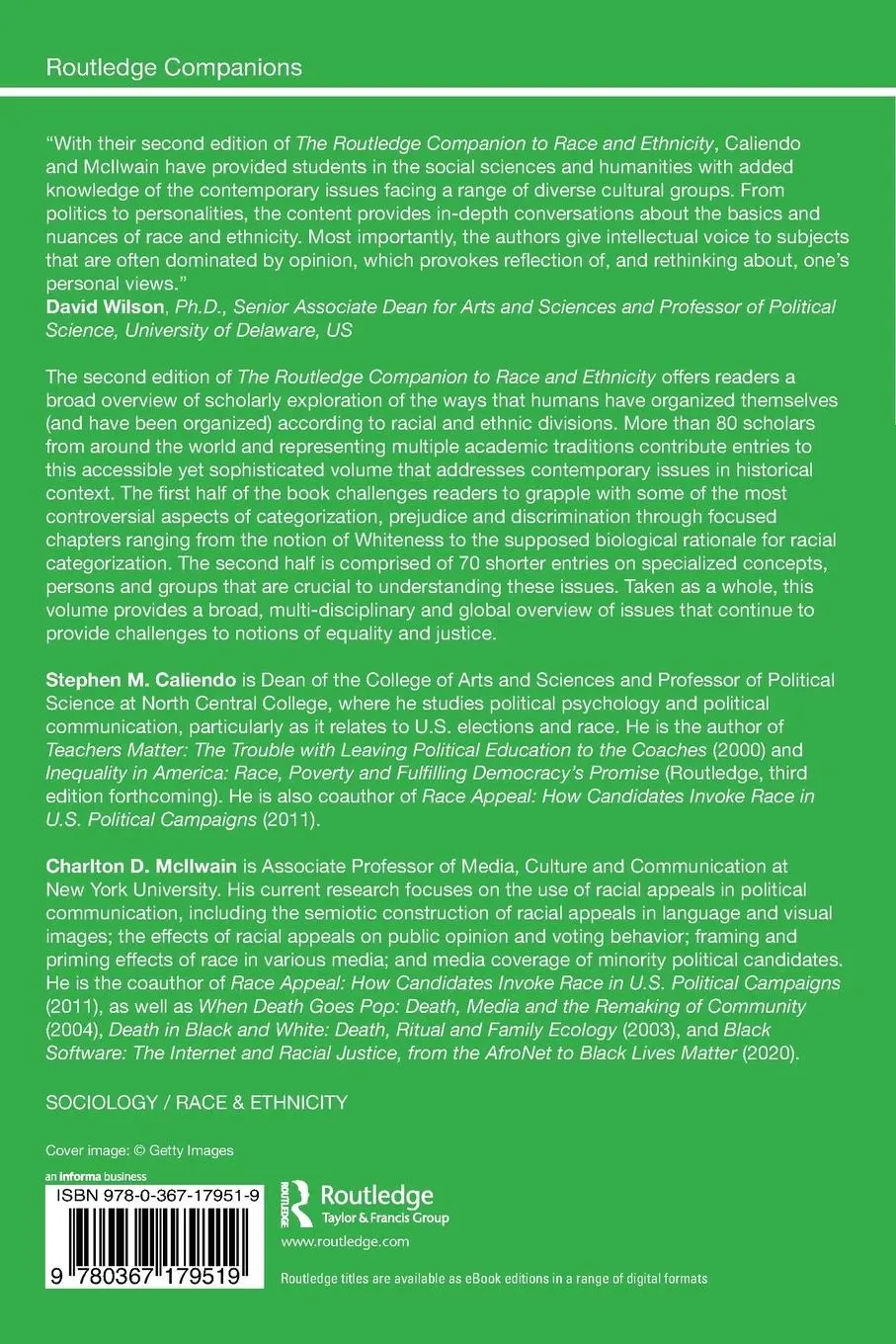 Rückseite: 9780367179519 | The Routledge Companion to Race and Ethnicity | Caliendo (u. a.)