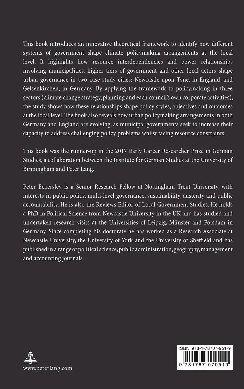 Rückseite: 9781787079519 | Power and Capacity in Urban Climate Governance | Peter Eckersley