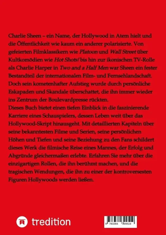 Rückseite: 9783384399519 | Charlie Sheen - Hollywoods Gefallener Star | Nikolaus Bettinger | Buch