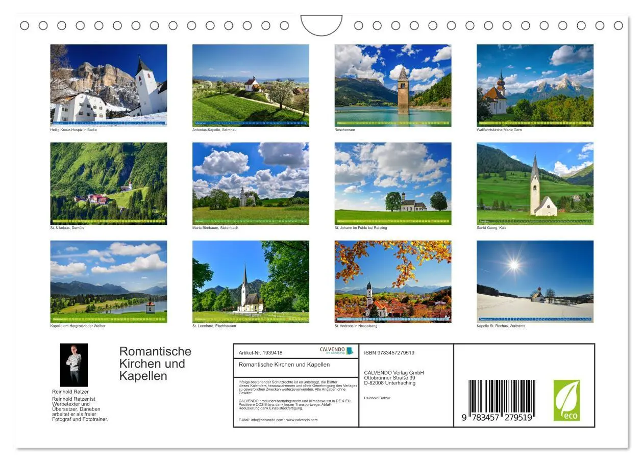 Bild: 9783457279519 | Romantische Kirchen und Kapellen (Wandkalender 2026 DIN A4 quer),...