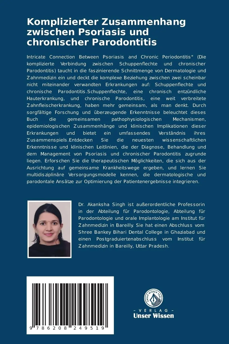 Rückseite: 9786208249519 | Komplizierter Zusammenhang zwischen Psoriasis und chronischer...