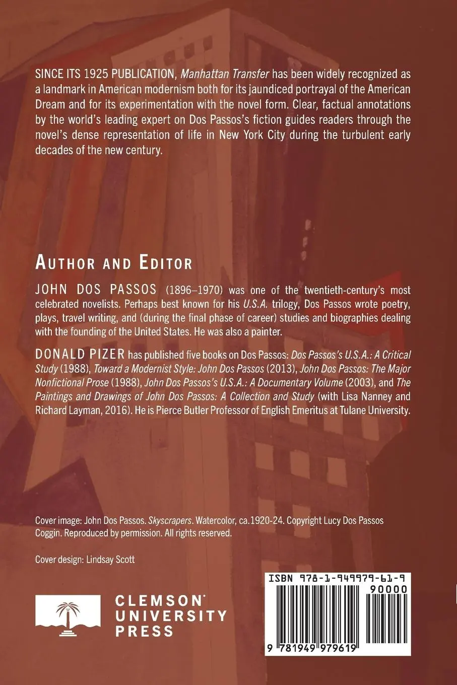 Rückseite: 9781949979619 | Manhattan Transfer | An Annotated Edition | John Dos Passos | Buch