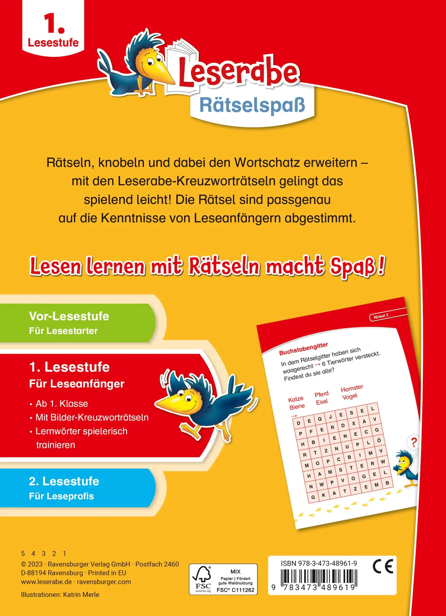 Rückseite: 9783473489619 | Leserabe - Rätselspaß - Kreuzworträtsel zum Lesenlernen | Richter