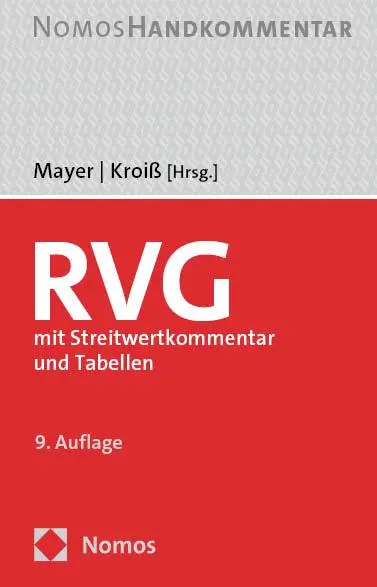Cover: 9783756009619 | Rechtsanwaltsvergütungsgesetz: RVG | Hans-Jochem Mayer (u. a.) | Buch
