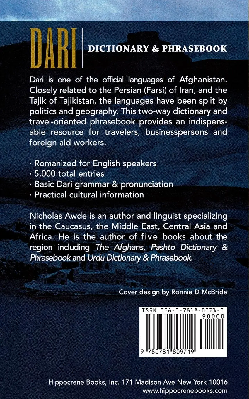 Rückseite: 9780781809719 | Dari-English/English-Dari Dictionary &amp; Phrasebook | Awde (u. a.)