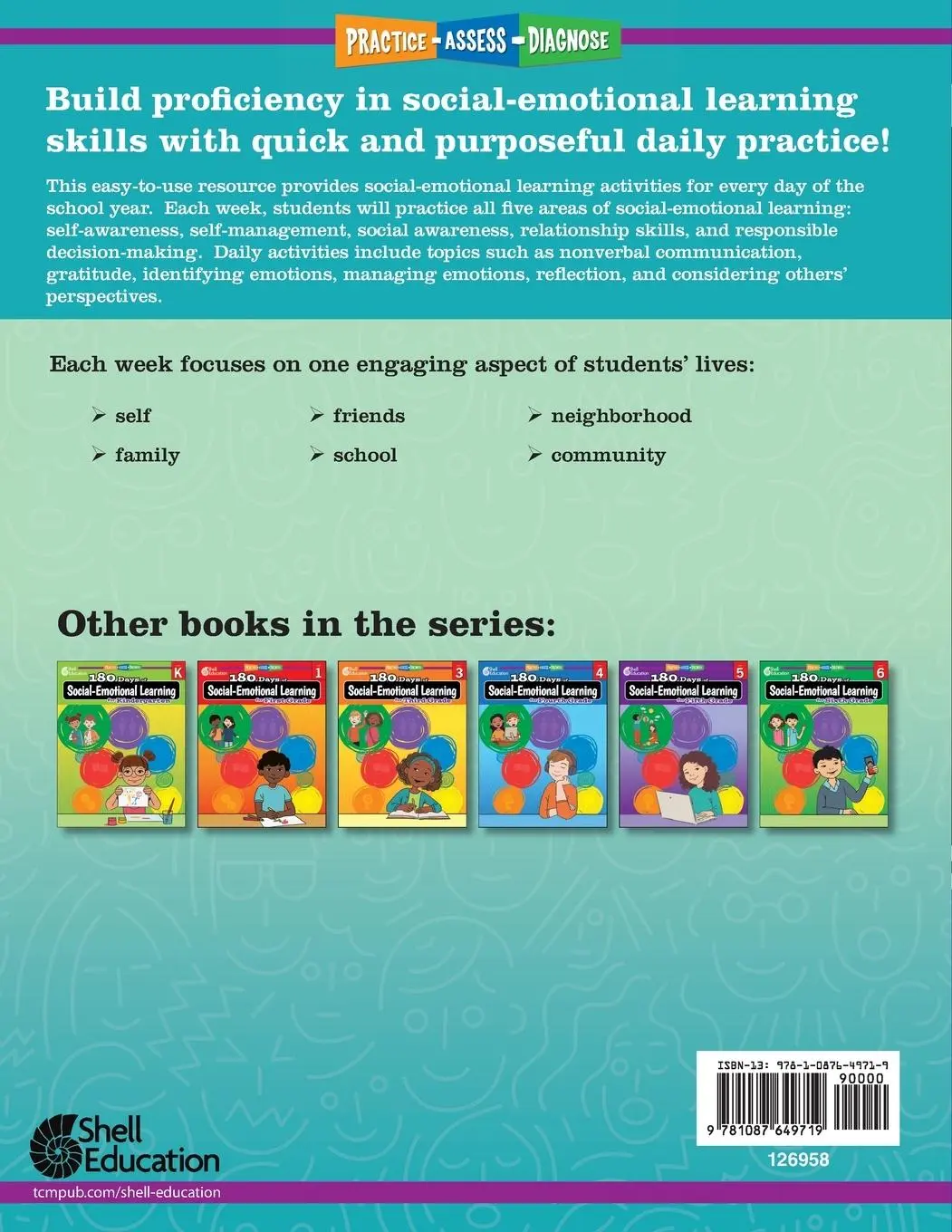 Rückseite: 9781087649719 | 180 Days of Social-Emotional Learning for Second Grade | Hinrichsen