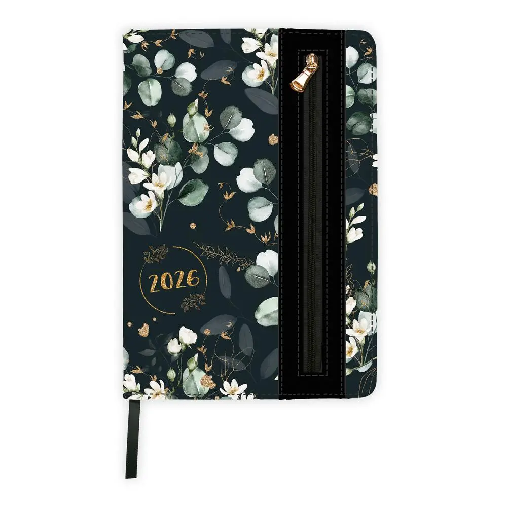 Cover: 4251901509819 | Trötsch Wochenplaner A5 mit Tasche Flowers black 2026 | KG | Kalender