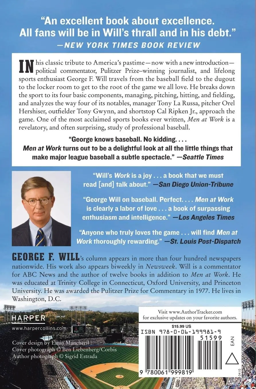 Rückseite: 9780061999819 | Men at Work | The Craft of Baseball | George F Will | Taschenbuch