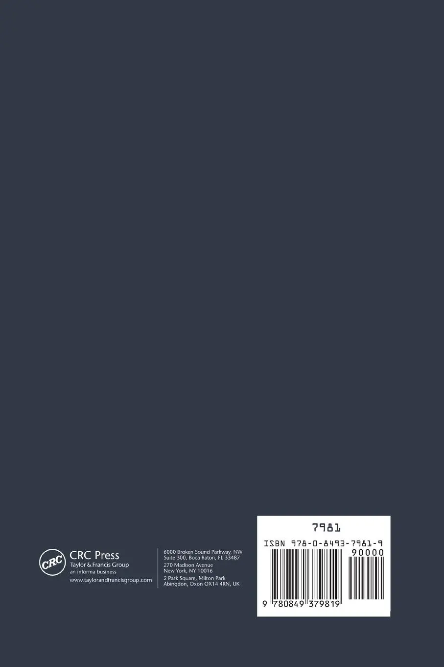 Rückseite: 9780849379819 | A Mathematical Introduction to Robotic Manipulation | Murray (u. a.)