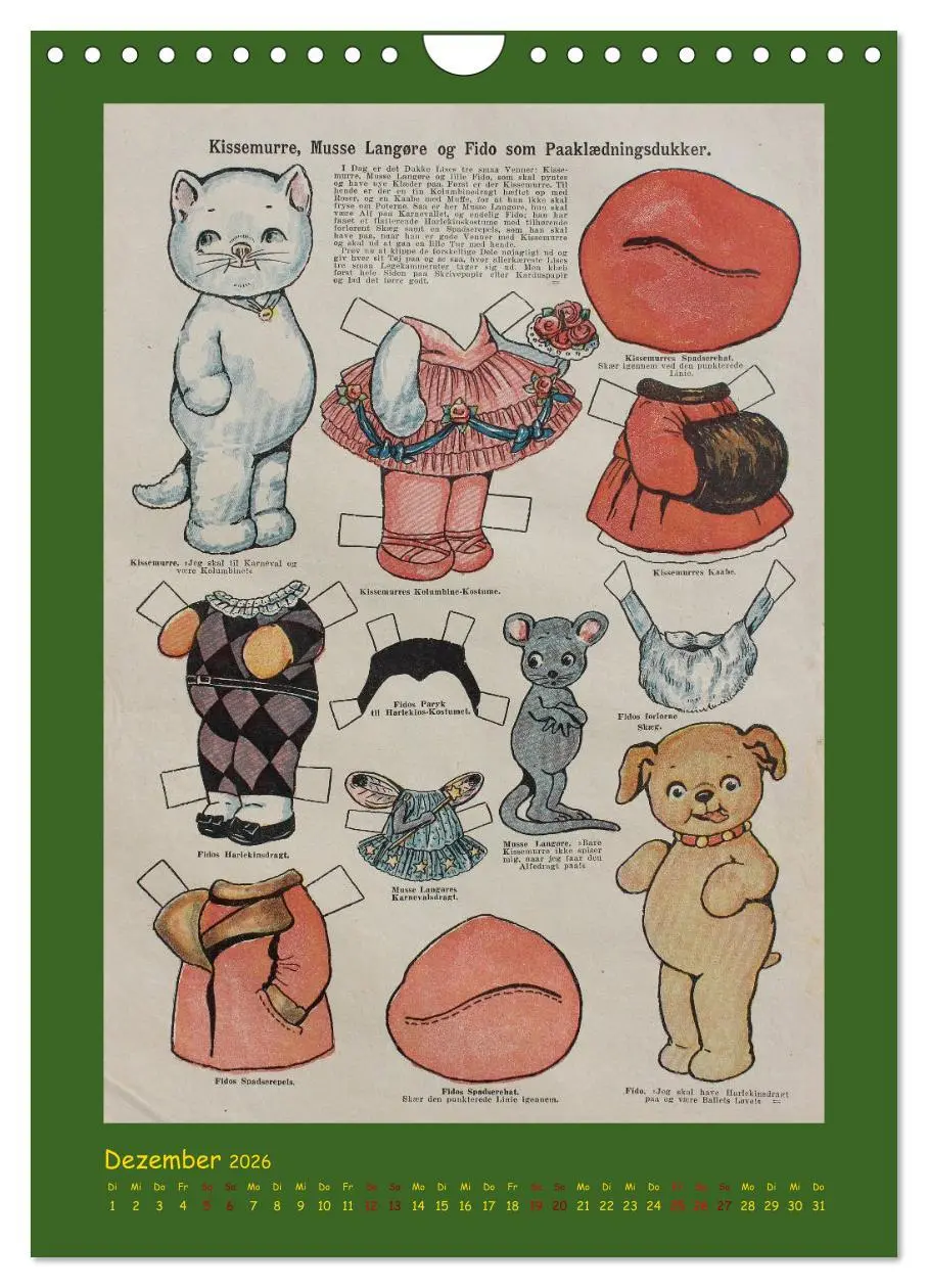 Bild: 9783516409819 | Dukke Lise Kalender - Anziehpuppen aus Papier (Wandkalender 2026...
