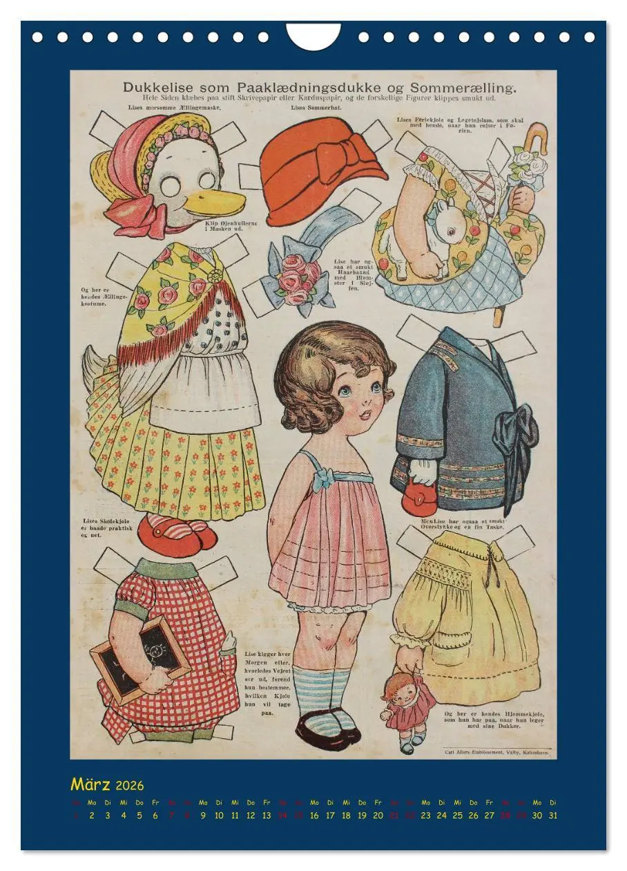 Bild: 9783516409819 | Dukke Lise Kalender - Anziehpuppen aus Papier (Wandkalender 2026...