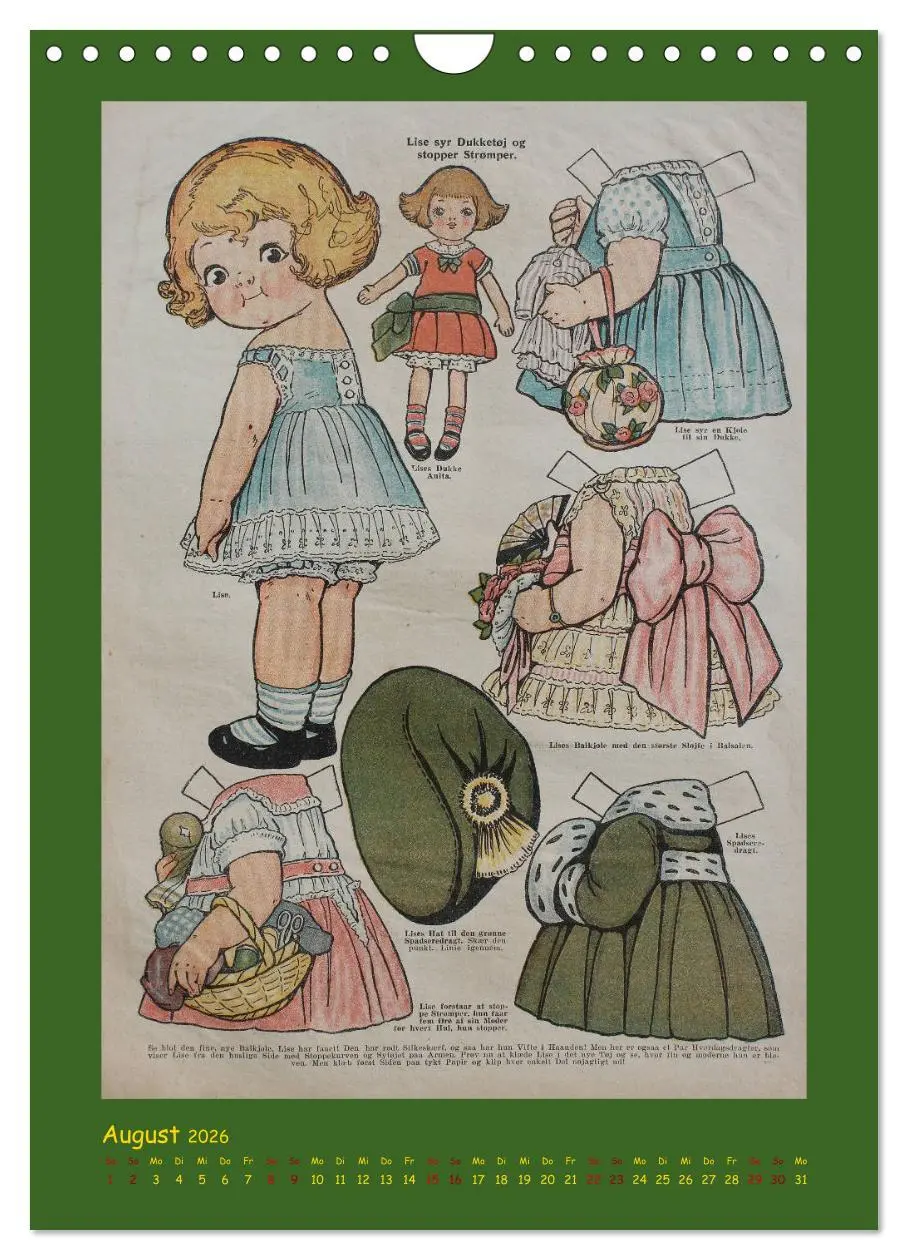 Bild: 9783516409819 | Dukke Lise Kalender - Anziehpuppen aus Papier (Wandkalender 2026...