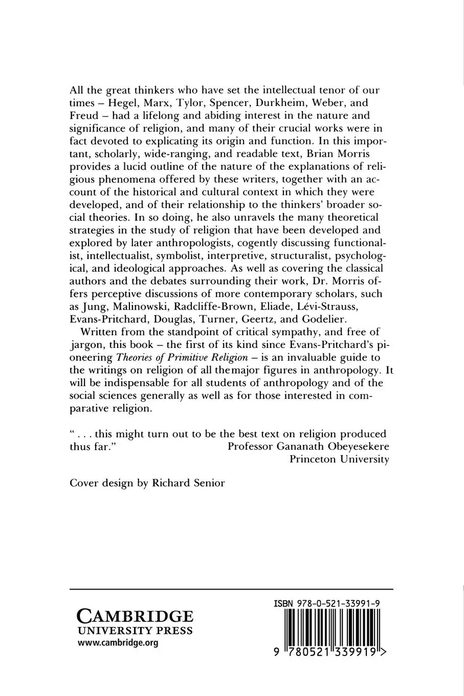 Rückseite: 9780521339919 | Anthropological Studies of Religion | An Introductory Text | Morris