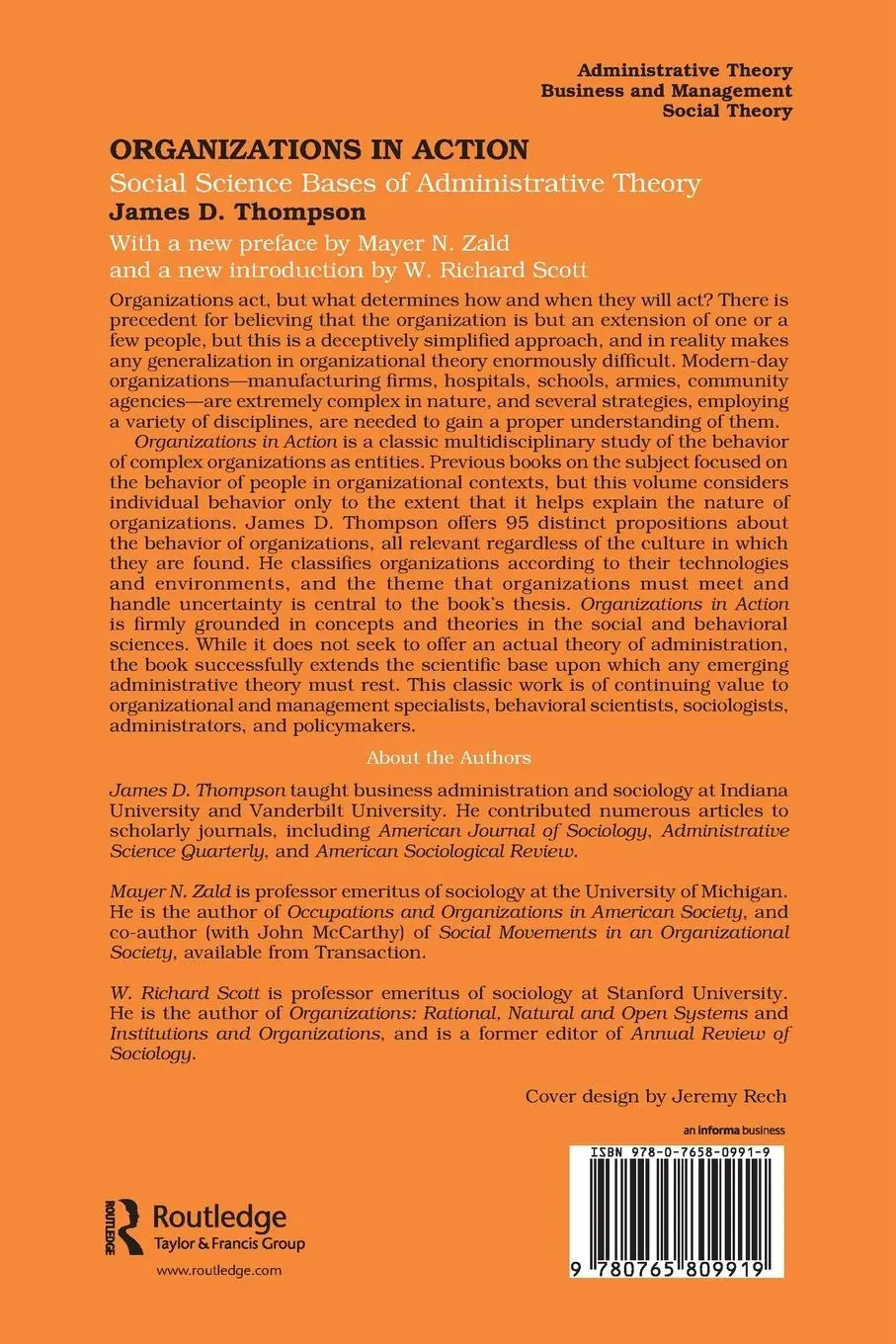 Rückseite: 9780765809919 | Organizations in Action | James D. Thompson | Taschenbuch | Englisch