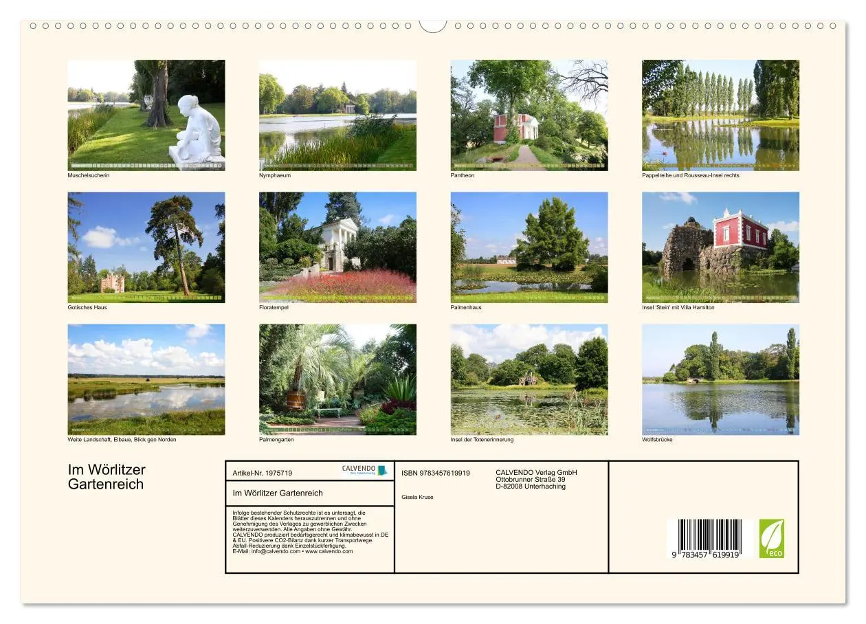 Bild: 9783457619919 | Im Wörlitzer Gartenreich (Wandkalender 2026 DIN A2 quer), CALVENDO...