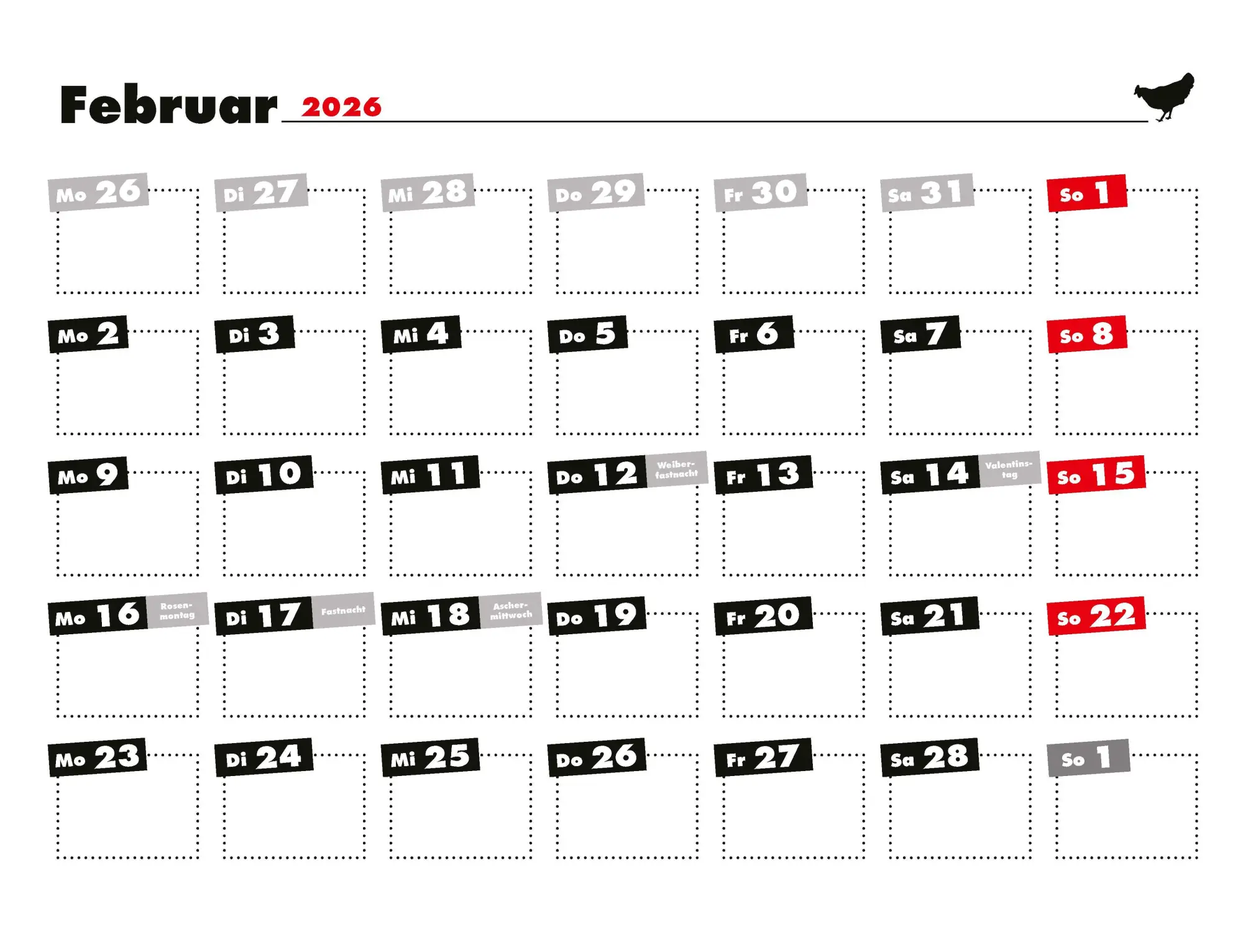 Bild: 9783966649919 | Kalender Hühner Memes 2026 Eintragkalender | Tierischer Hühner-Spaß