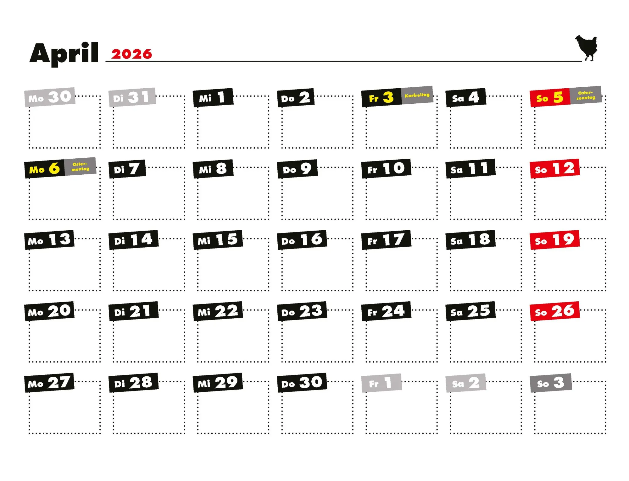 Bild: 9783966649919 | Kalender Hühner Memes 2026 Eintragkalender | Tierischer Hühner-Spaß