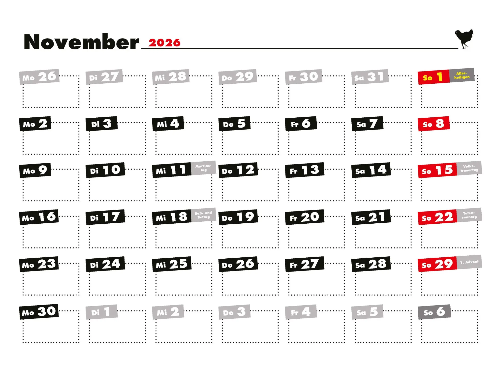Bild: 9783966649919 | Kalender Hühner Memes 2026 Eintragkalender | Tierischer Hühner-Spaß
