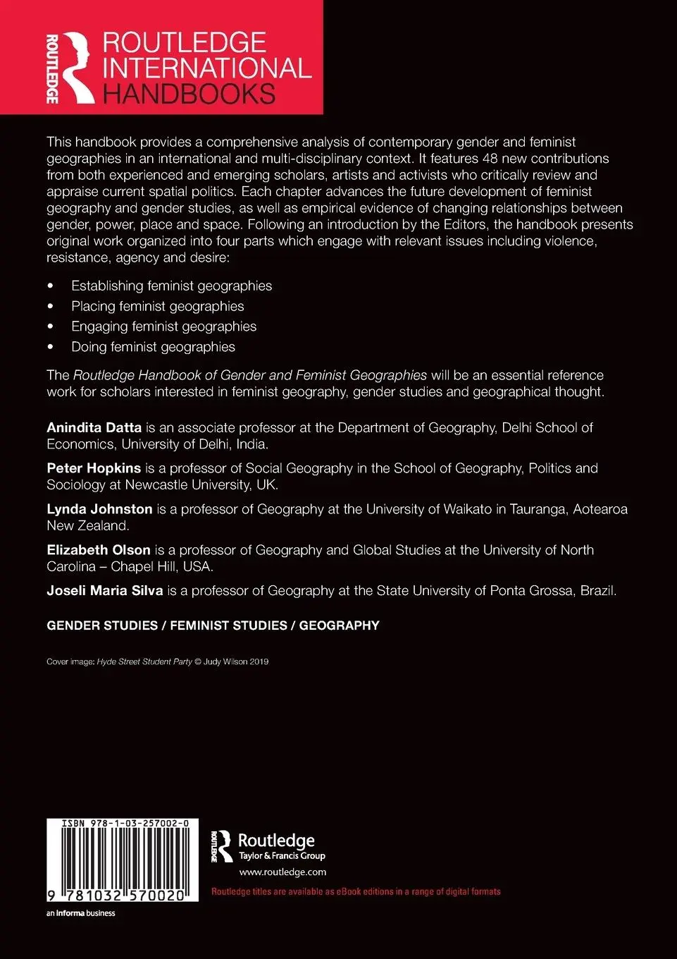 Rückseite: 9781032570020 | Routledge Handbook of Gender and Feminist Geographies | Datta (u. a.)