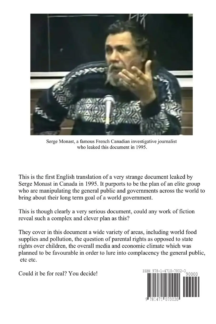 Rückseite: 9781471070020 | The Toronto Protocol | the real Plan of the Global Elite? | Nugent