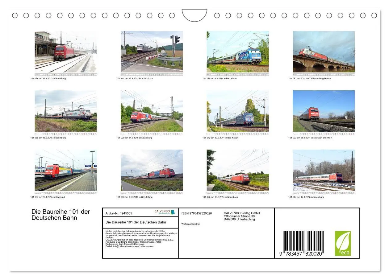 Bild: 9783457320020 | Die Baureihe 101 der Deutschen Bahn (Wandkalender 2026 DIN A4...