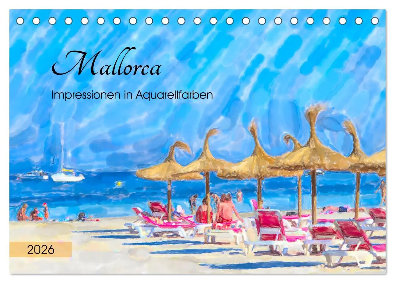 Cover: 9783457700020 | Mallorca - Impressionen in Aquarellfarben (Tischkalender 2026 DIN...