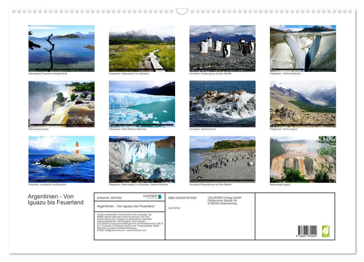 Bild: 9783457870020 | Argentinien - Von Iguazu bis Feuerland (Wandkalender 2026 DIN A2...