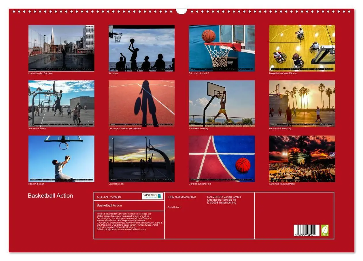 Bild: 9783457940020 | Basketball Action (Wandkalender 2026 DIN A2 quer), CALVENDO...