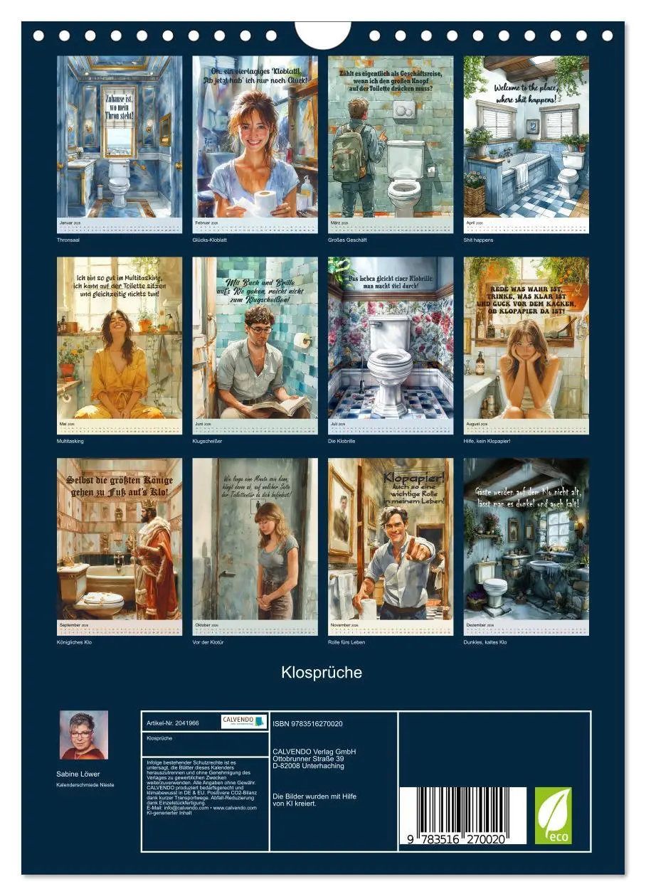 Bild: 9783516270020 | Klosprüche (Wandkalender 2026 DIN A4 hoch), CALVENDO Monatskalender