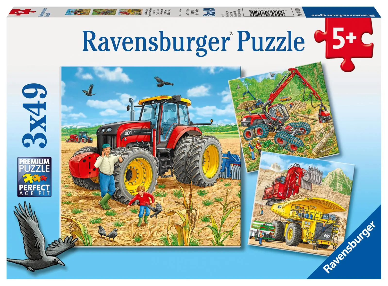 Cover: 4005556080120 | Große Maschinen. Puzzle 3 x 49 Teile | Spiel | 08012 | Deutsch | 2017