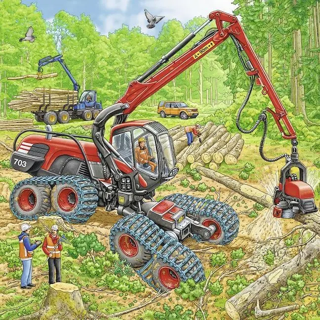 Bild: 4005556080120 | Große Maschinen. Puzzle 3 x 49 Teile | Spiel | 08012 | Deutsch | 2017