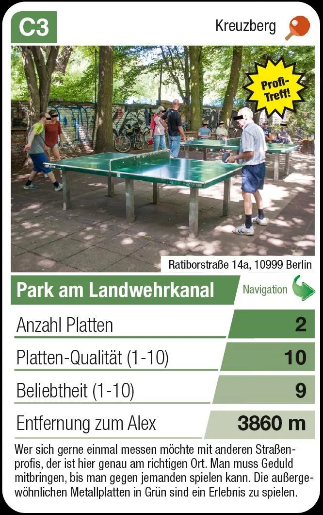 Bild: 4260282470120 | Berliner Tischtennisplatten Quartett Spiel | Kulturmeister | Spiel