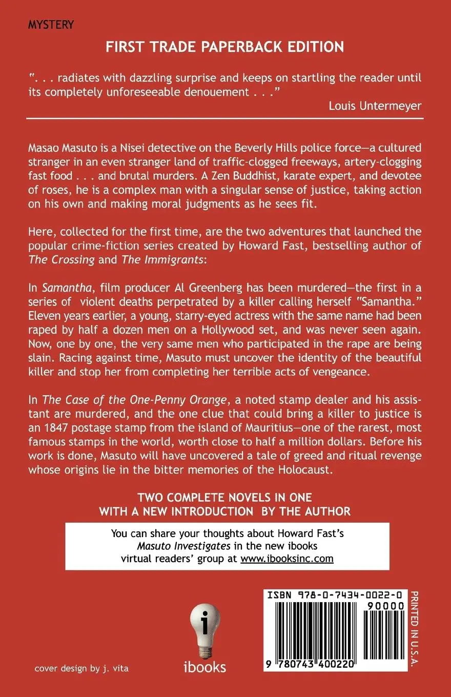 Rückseite: 9780743400220 | Masuto Investigates | Howard Fast | Taschenbuch | Englisch | 2011