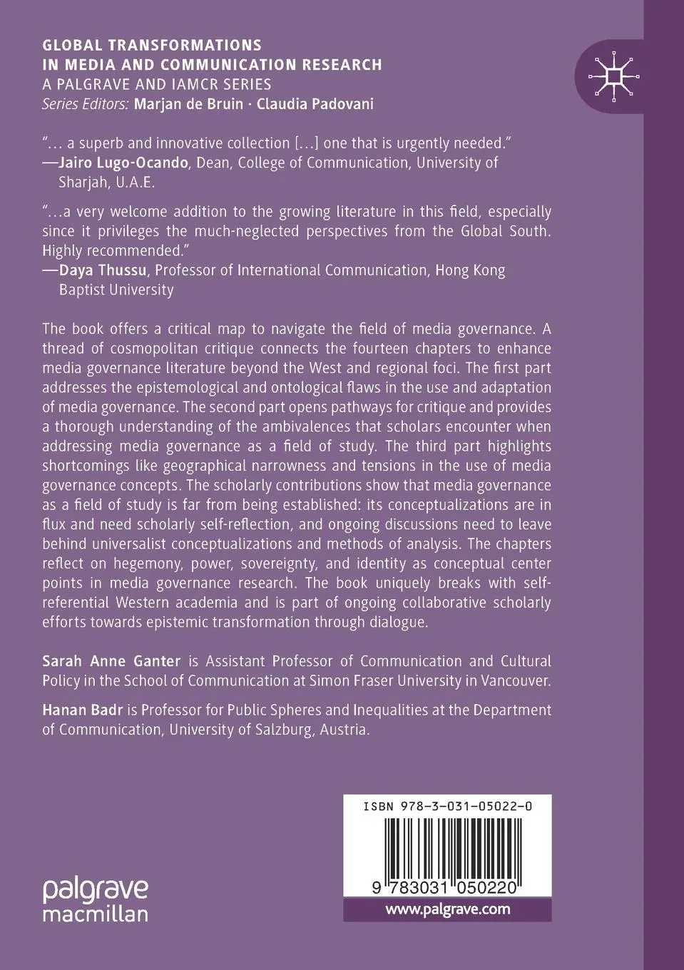 Rückseite: 9783031050220 | Media Governance | A Cosmopolitan Critique | Hanan Badr (u. a.) | Buch