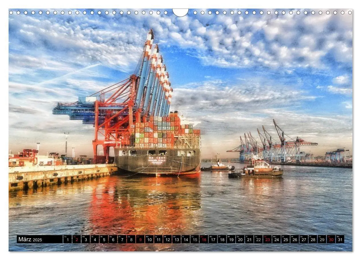 Bild: 9783435690220 | Faszination Hafen - Hamburg (Wandkalender 2025 DIN A3 quer),...