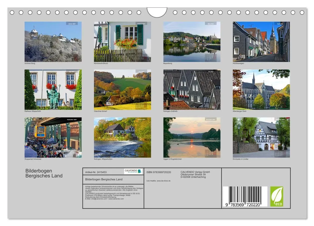 Bild: 9783569720220 | Bilderbogen Bergisches Land (Wandkalender 2027 DIN A4 quer),...