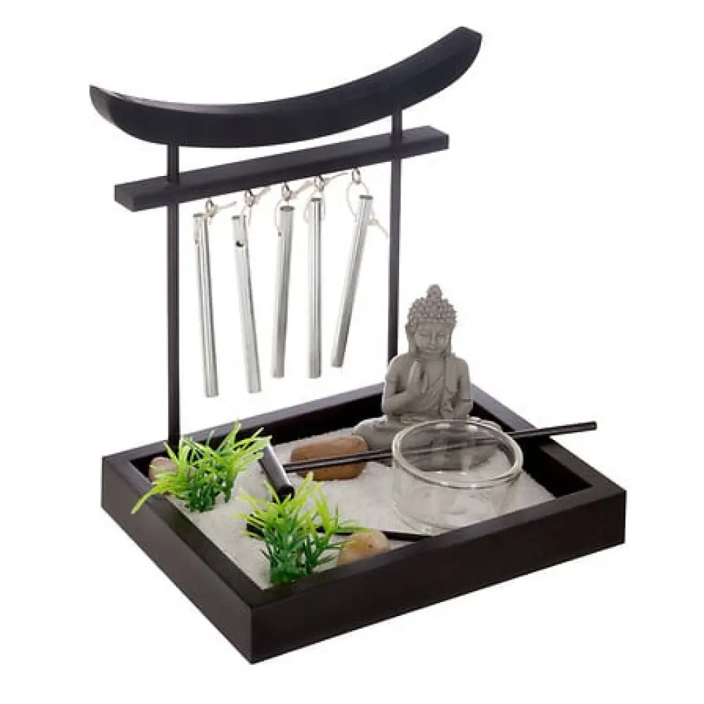 Divya Zen-Garten aus Holz 15x12, schwarz
