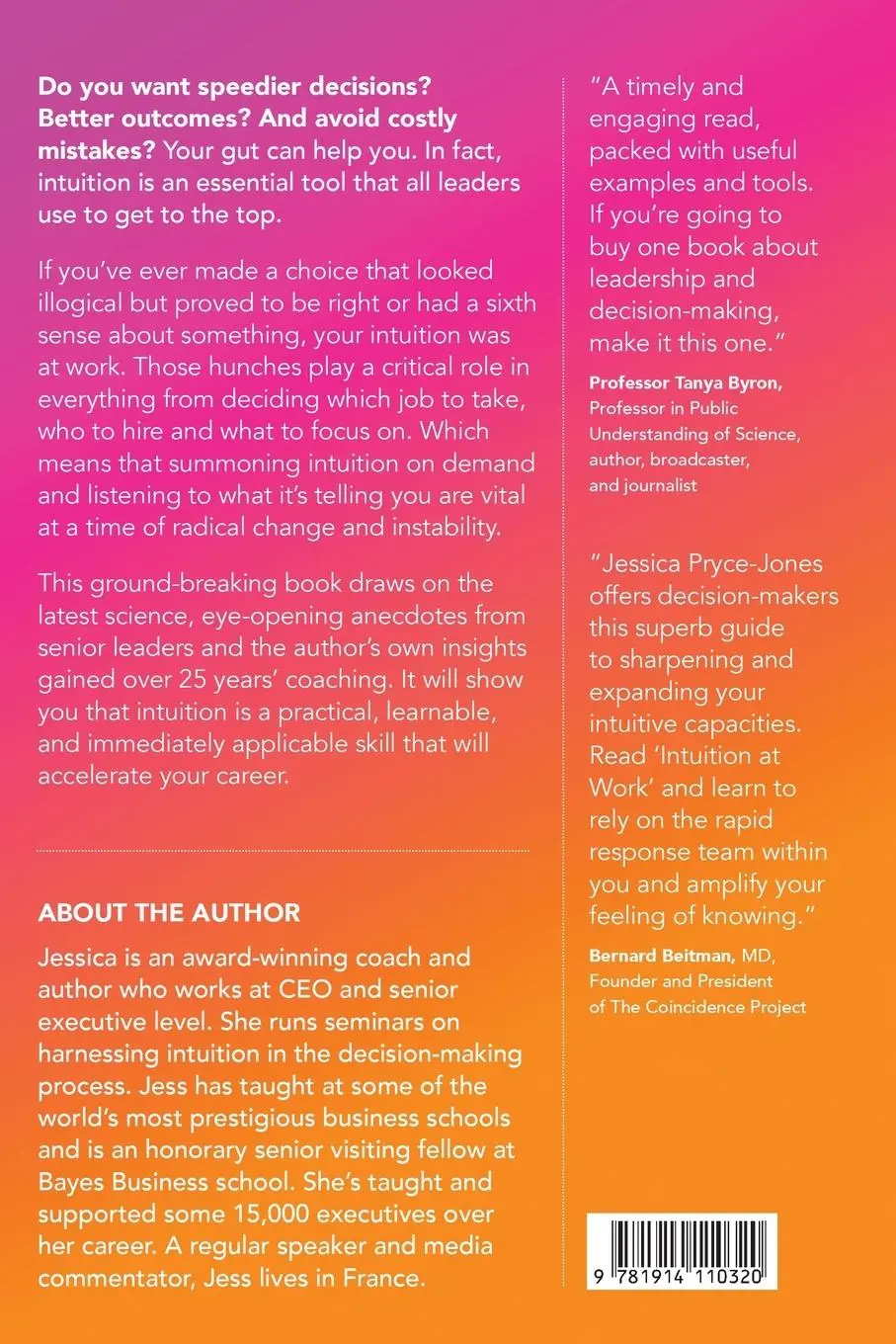 Rückseite: 9781914110320 | Intuition at Work | Using Your Gut Feelings to Get Ahead | Pryce-Jones