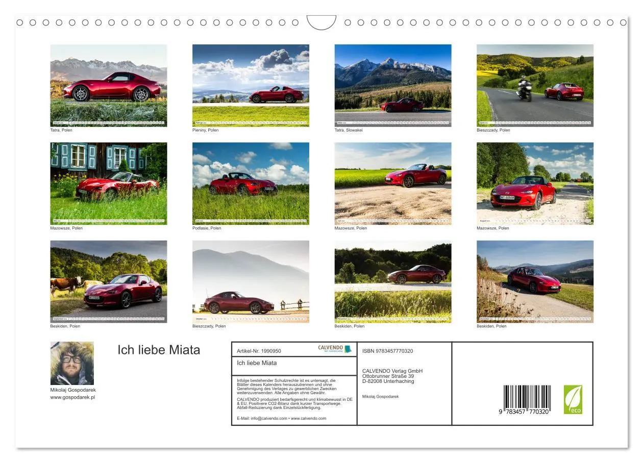 Bild: 9783457770320 | Ich liebe Miata (Wandkalender 2026 DIN A3 quer), CALVENDO...
