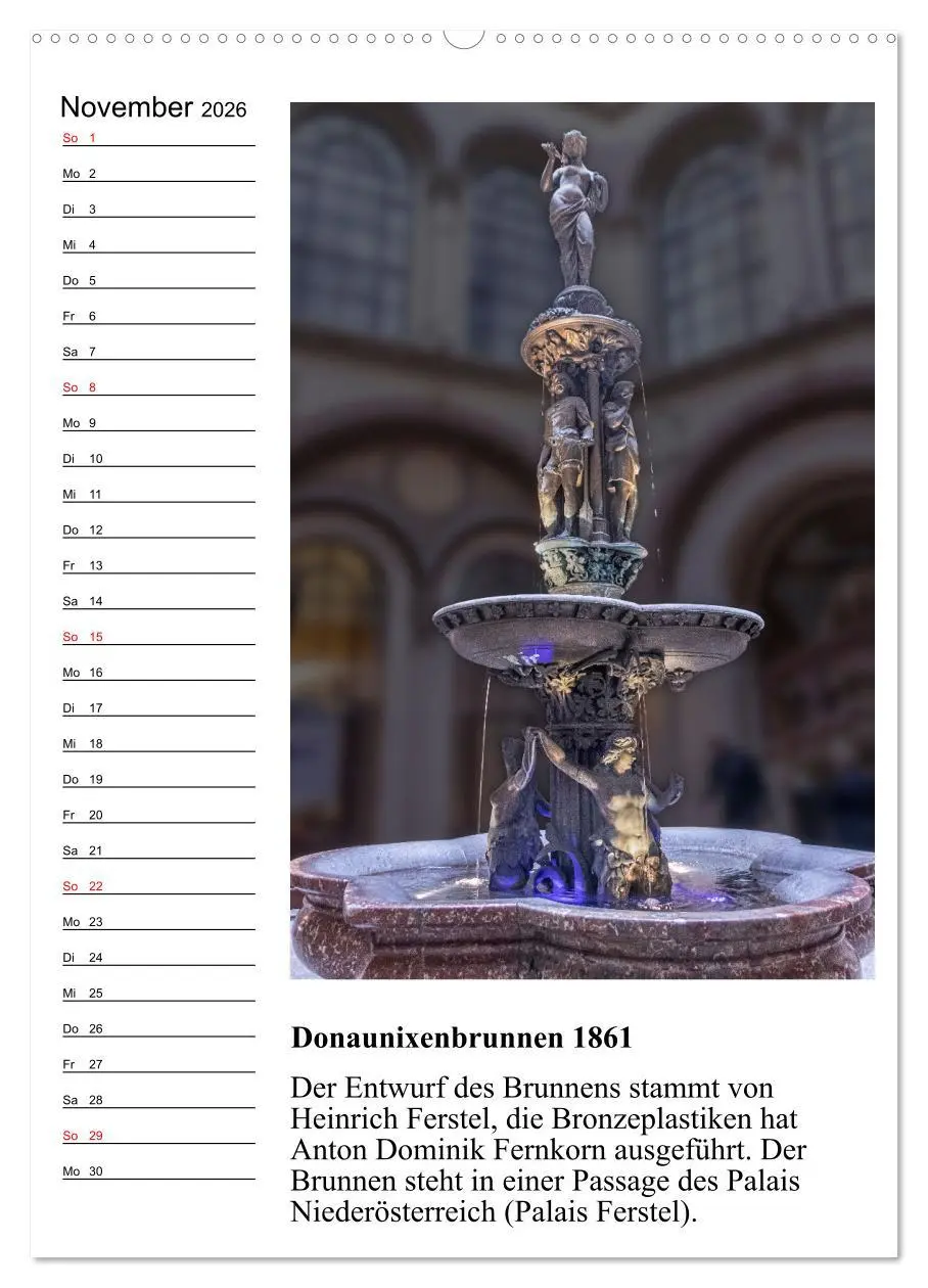 Bild: 9783516310320 | Brunnenkunst in Wien (Wandkalender 2026 DIN A2 hoch), CALVENDO...