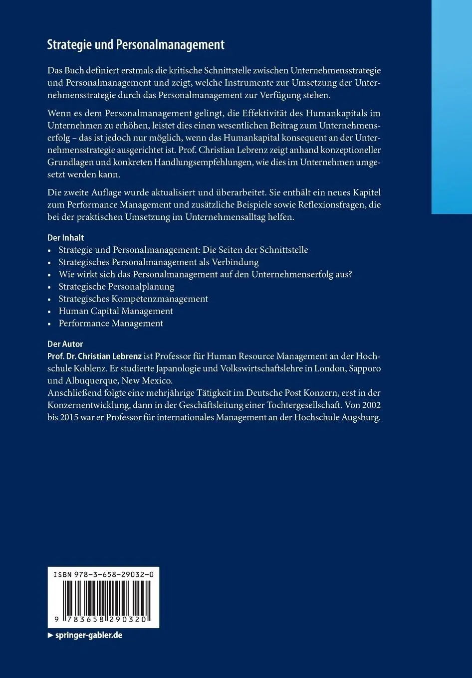 Rückseite: 9783658290320 | Strategie und Personalmanagement | Christian Lebrenz | Taschenbuch